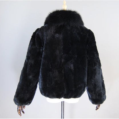 Rex Rabbit Fur Coat | Slim Fit Natural Fur Jacket For Women Winter Outerwear - ZOOMNSTORE