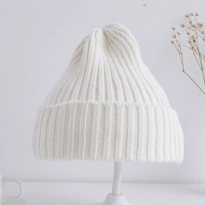 Baby Kids Ribbed Knitted Beanie Hats For Girls Boys Casual Toddlers Windproof Cap 6M-4Years Baby Photography Props Accessories - ZOOMNSTORE