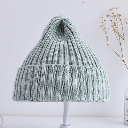 Baby Kids Ribbed Knitted Beanie Hats For Girls Boys Casual Toddlers Windproof Cap 6M-4Years Baby Photography Props Accessories - ZOOMNSTORE