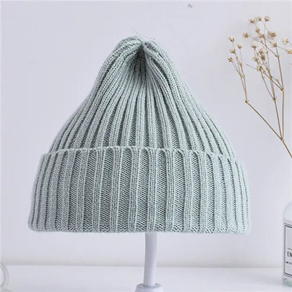 Baby Kids Ribbed Knitted Beanie Hats For Girls Boys Casual Toddlers Windproof Cap 6M-4Years Baby Photography Props Accessories - ZOOMNSTORE