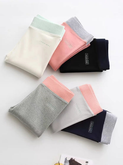 Ribbed Leggings Women - High Waist Cotton Blend Warm Winter Leggings | Casual Threaded Pants - ZOOMNSTORE