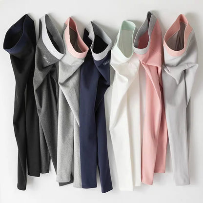 Ribbed Leggings Women - High Waist Cotton Blend Warm Winter Leggings | Casual Threaded Pants - ZOOMNSTORE