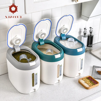Rice Dispenser - 5KG/10KG Plastic Kitchen Storage Container | Airtight Food Organizer - ZOOMNSTORE