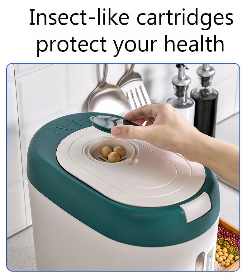 Rice Dispenser - 5KG/10KG Plastic Kitchen Storage Container | Airtight Food Organizer - ZOOMNSTORE