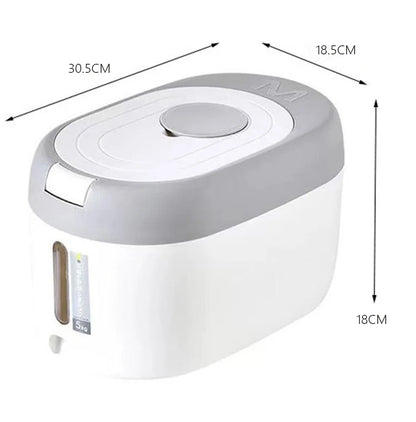 Rice Dispenser - 5KG/10KG Plastic Kitchen Storage Container | Airtight Food Organizer - ZOOMNSTORE