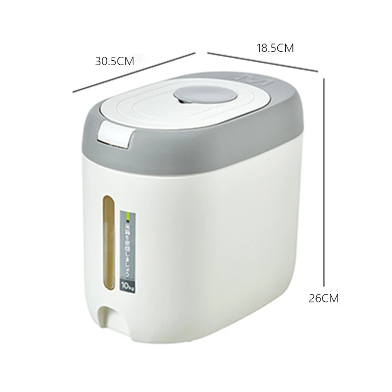 Rice Dispenser - 5KG/10KG Plastic Kitchen Storage Container | Airtight Food Organizer - ZOOMNSTORE