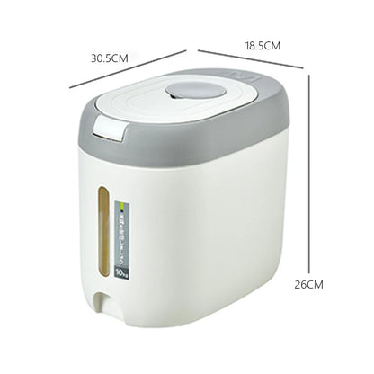 Rice Dispenser - 5KG/10KG Plastic Kitchen Storage Container | Airtight Food Organizer - ZOOMNSTORE