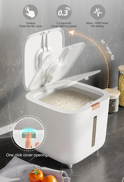 Rice Storage Container - Airtight Grain Storage Box 5kg & 10kg with Lid - ZOOMNSTORE
