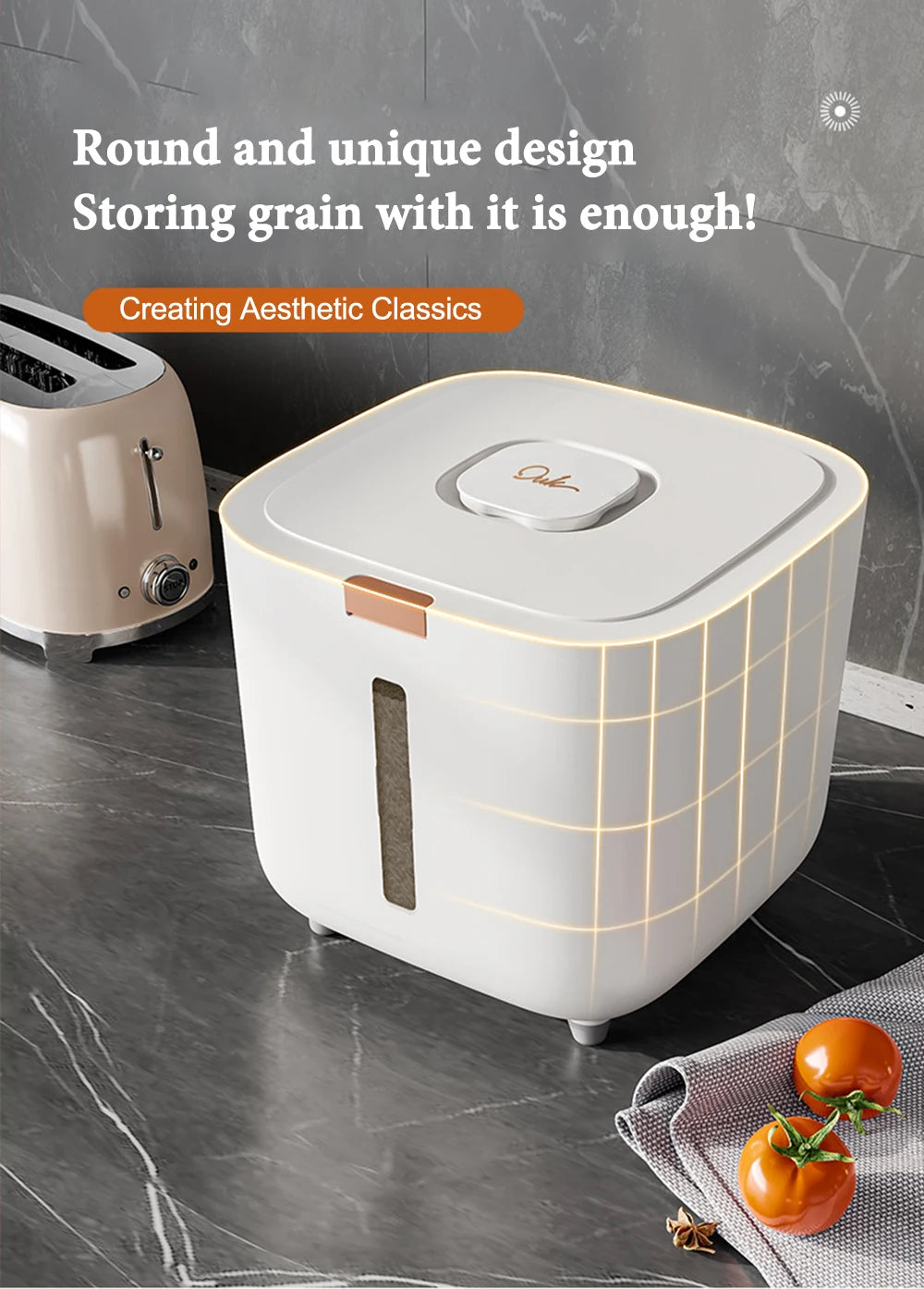 Rice Storage Container - Airtight Grain Storage Box 5kg & 10kg with Lid - ZOOMNSTORE