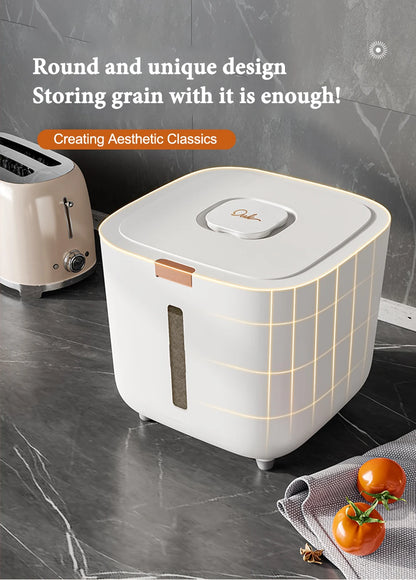 Rice Storage Container - Airtight Grain Storage Box 5kg & 10kg with Lid - ZOOMNSTORE