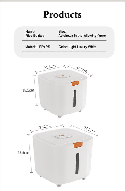 Rice Storage Container - Airtight Grain Storage Box 5kg & 10kg with Lid - ZOOMNSTORE