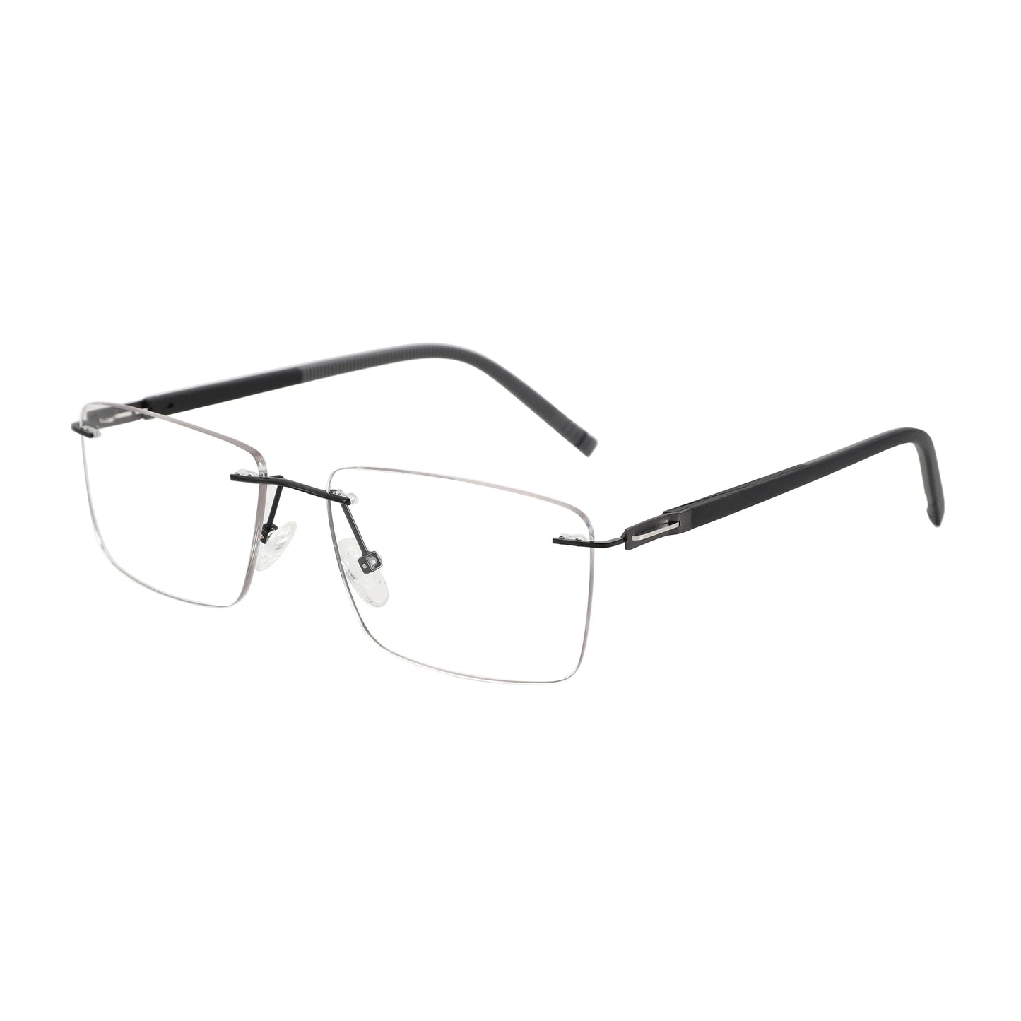 Rimless Prescription Glasses - Men's Rectangle Optical Eyeglasses With Anti Blue Light Lenses - ZOOMNSTORE