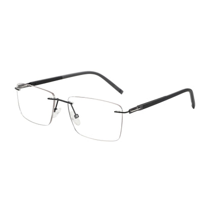Rimless Prescription Glasses - Men's Rectangle Optical Eyeglasses With Anti Blue Light Lenses - ZOOMNSTORE
