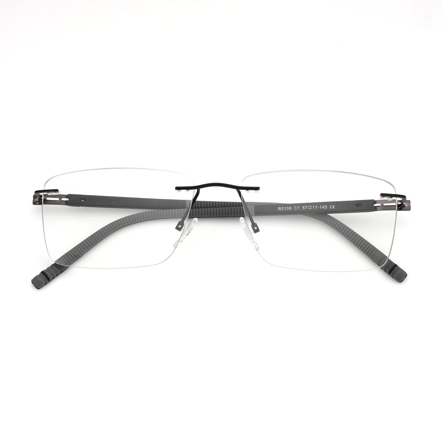 Rimless Prescription Glasses - Men's Rectangle Optical Eyeglasses With Anti Blue Light Lenses - ZOOMNSTORE