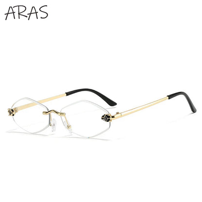 Punk Rimless Hexagon Sunglasses - Luxury UV400 Eyewear for Women - ZOOMNSTORE