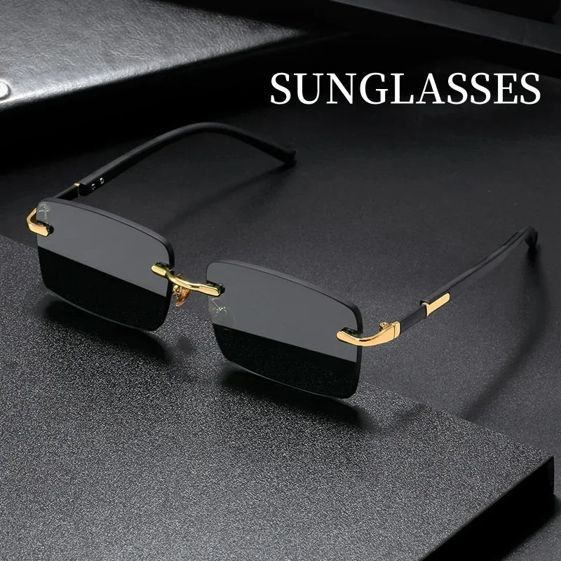 Rimless Square Frame Blue Light Blocking Glasses - Fashion Eyewear for Men and Women - ZOOMNSTORE
