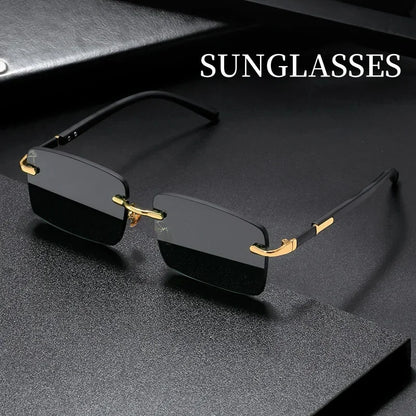 Rimless Square Frame Blue Light Blocking Glasses - Fashion Eyewear for Men and Women - ZOOMNSTORE