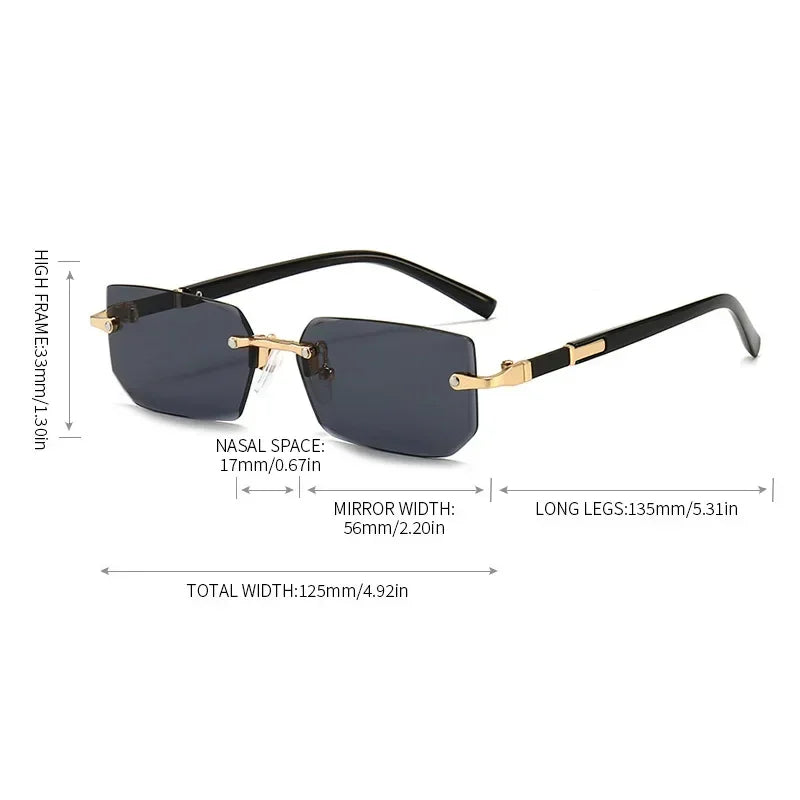 Rimless Square Frame Blue Light Blocking Glasses - Fashion Eyewear for Men and Women - ZOOMNSTORE