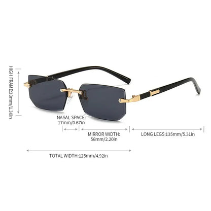 Rimless Square Frame Blue Light Blocking Glasses - Fashion Eyewear for Men and Women - ZOOMNSTORE