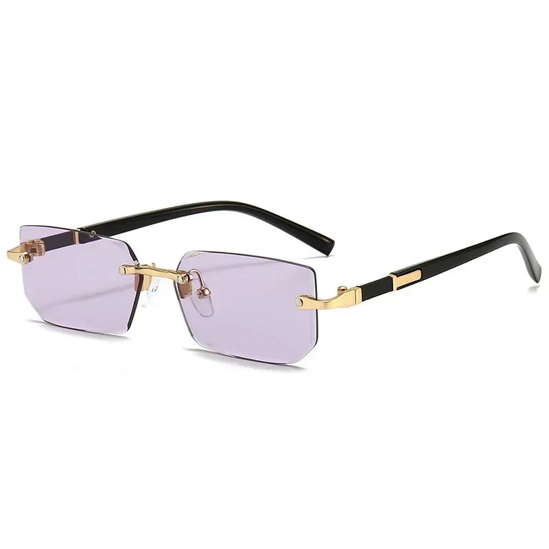 Rimless Square Frame Blue Light Blocking Glasses - Fashion Eyewear for Men and Women - ZOOMNSTORE
