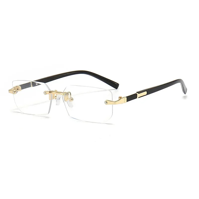 Rimless Square Frame Blue Light Blocking Glasses - Fashion Eyewear for Men and Women - ZOOMNSTORE