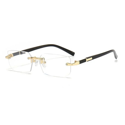 Rimless Square Frame Blue Light Blocking Glasses - Fashion Eyewear for Men and Women - ZOOMNSTORE