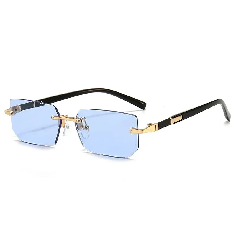 Rimless Square Frame Blue Light Blocking Glasses - Fashion Eyewear for Men and Women - ZOOMNSTORE