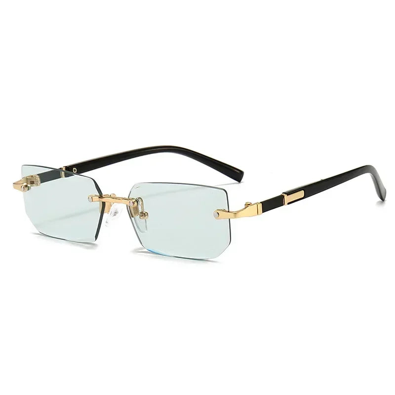 Rimless Square Frame Blue Light Blocking Glasses - Fashion Eyewear for Men and Women - ZOOMNSTORE