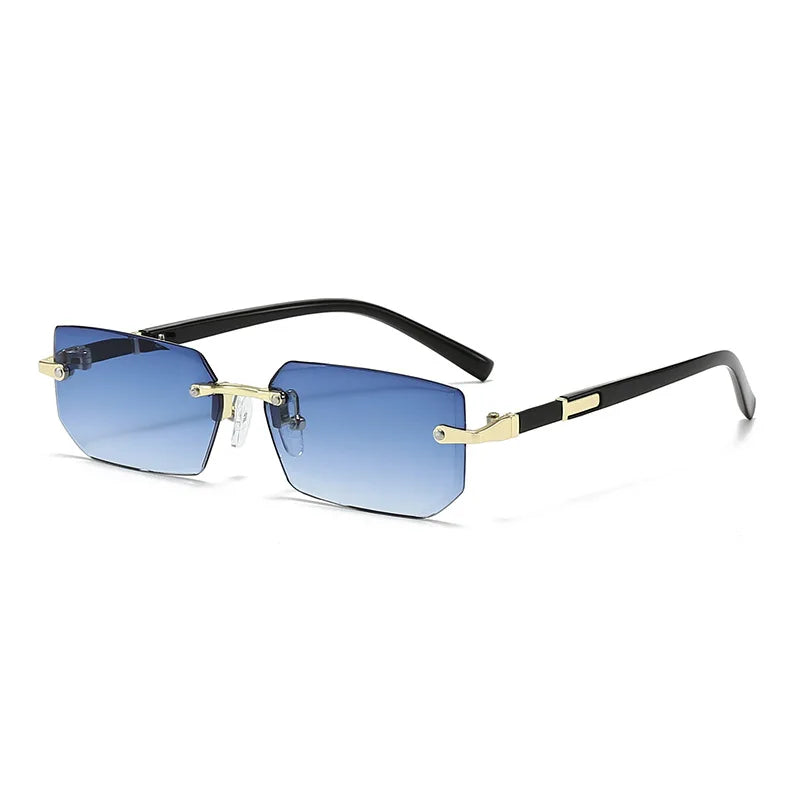 Rimless Square Frame Blue Light Blocking Glasses - Fashion Eyewear for Men and Women - ZOOMNSTORE