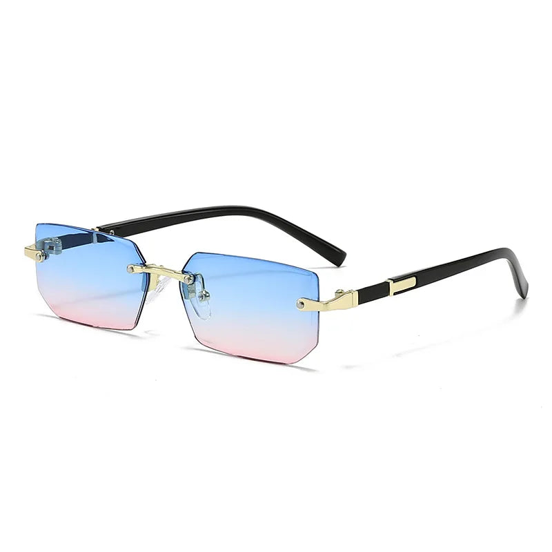 Rimless Square Frame Blue Light Blocking Glasses - Fashion Eyewear for Men and Women - ZOOMNSTORE