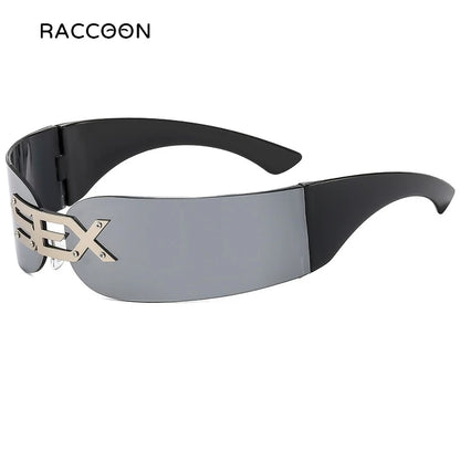Rimless Steampunk Sunglasses - Y2K Futuristic Punk Shades for Men  Women - ZOOMNSTORE