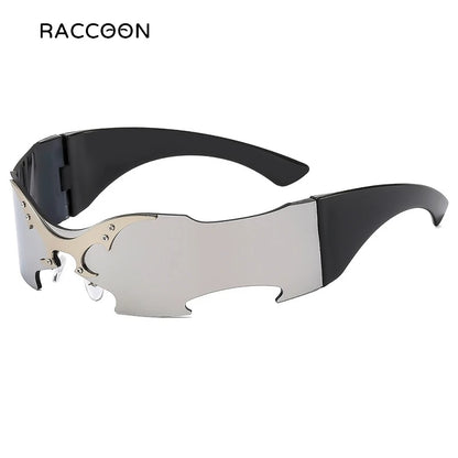 Rimless Steampunk Sunglasses - Y2K Futuristic Punk Shades for Men  Women - ZOOMNSTORE