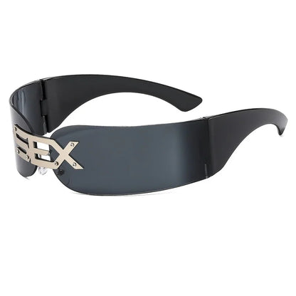 Rimless Steampunk Sunglasses - Y2K Futuristic Punk Shades for Men  Women - ZOOMNSTORE