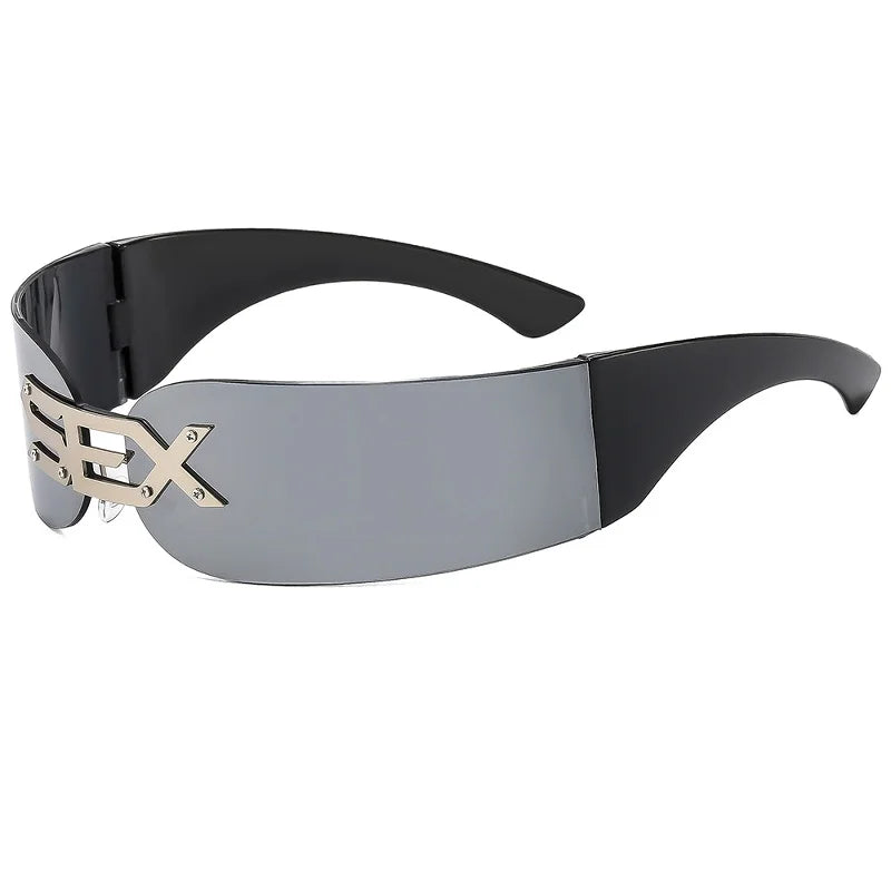 Rimless Steampunk Sunglasses - Y2K Futuristic Punk Shades for Men  Women - ZOOMNSTORE