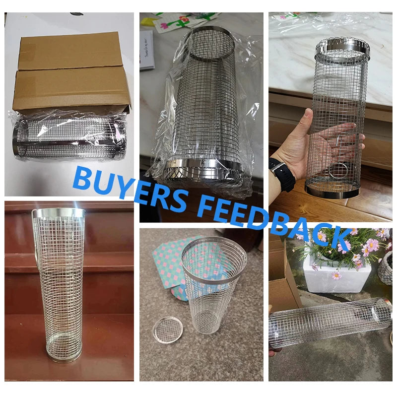 Rolling BBQ Basket - Stainless Steel Grill Mesh | Camping Barbecue Rack, Easy Clean - ZOOMNSTORE