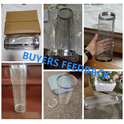 Rolling BBQ Basket - Stainless Steel Grill Mesh | Camping Barbecue Rack, Easy Clean - ZOOMNSTORE