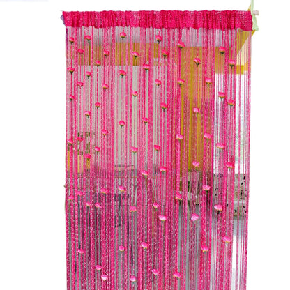 Rose Flower Door Curtain - 3D Tassel String Privacy Window Panel for Living Room - ZOOMNSTORE