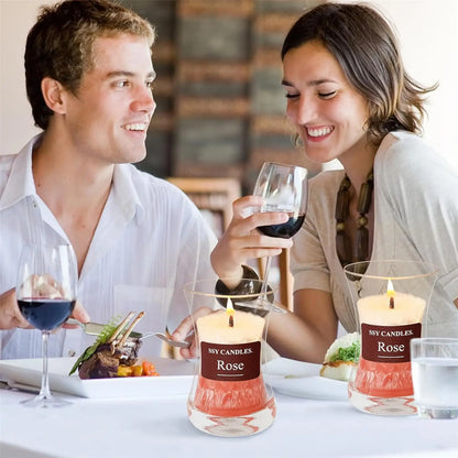 Rose Scented Soy Candle in Jar - Handmade Aromatherapy Gift for Womens Birthday Valentines Anniversary - ZOOMNSTORE