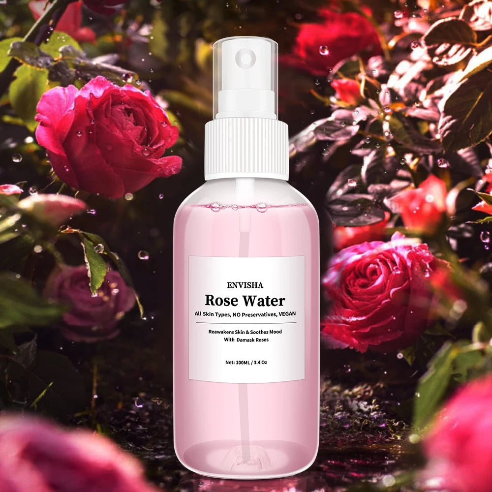Organic Rose Water Facial Toner - Moisturizing Serum for Pore Shrinkage and Skin Care - ZOOMNSTORE
