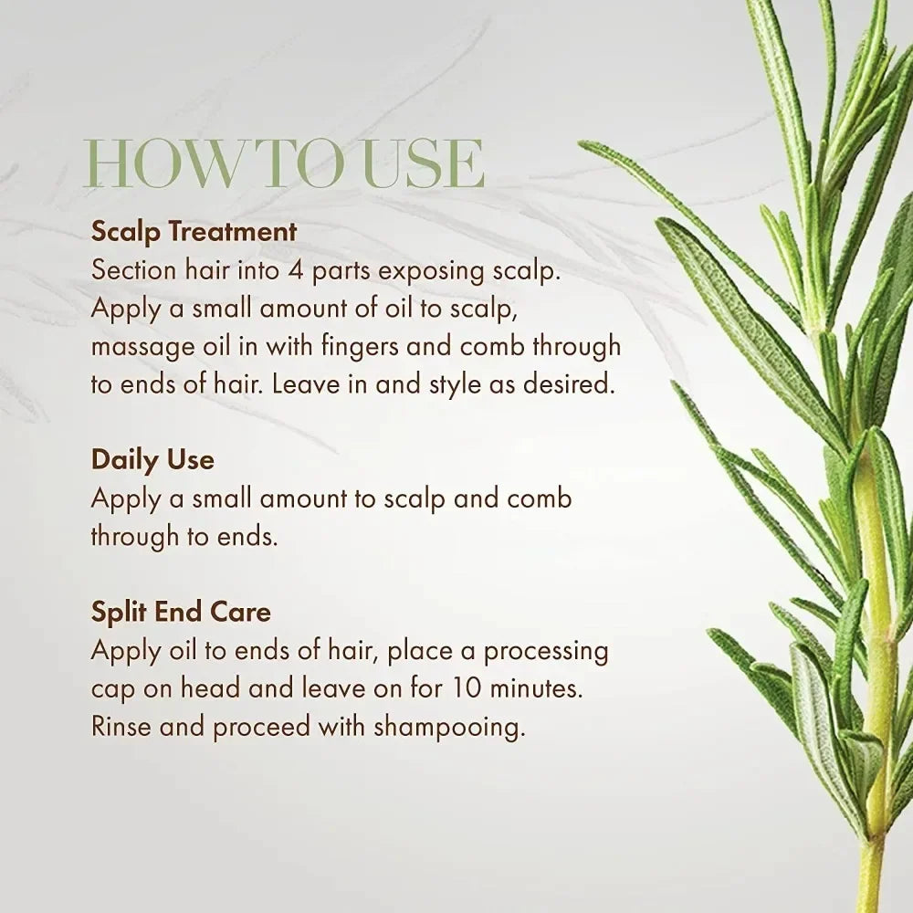 Rosemary Mint Hair Growth Oil - Nourishing Treatment for Dry Ends - ZOOMNSTORE