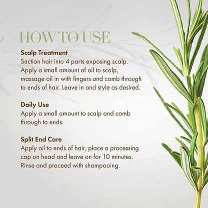 Rosemary Mint Hair Growth Oil - Nourishing Treatment for Dry Ends - ZOOMNSTORE