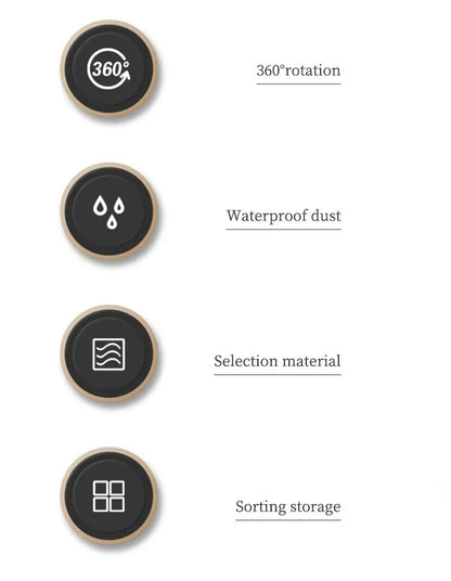 Rotary Makeup Brush Holder - 360° Rotating Cosmetic Storage Box With Cover - ZOOMNSTORE