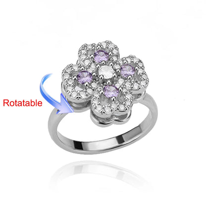 Four Clover Rotating Anxiety Rings for Women Gold Color Adjustable Stainless Steel Wedding Ring Aesthetic Jewelry Gift anillos - ZOOMNSTORE