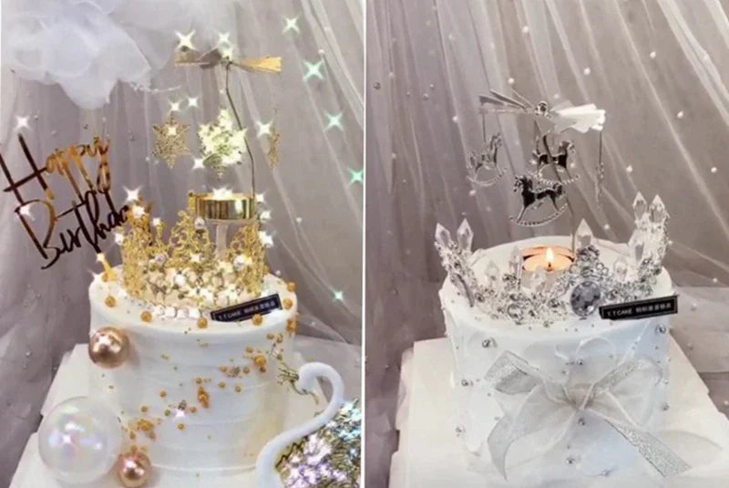 Rotating Candle Holder - Metal Gold Tealight Stand for Wedding & Christmas Decor - ZOOMNSTORE