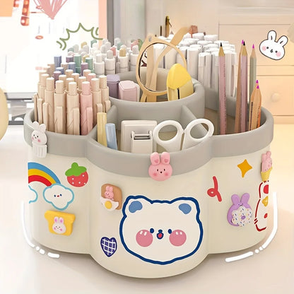 Rotating Desk Organizer - Multi-Compartment Storage Caddy for Office and Dorms - ZOOMNSTORE