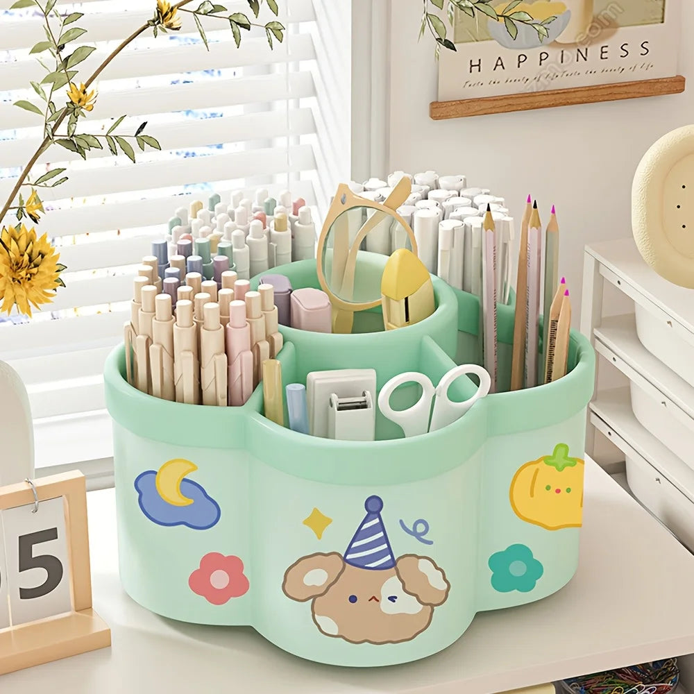Rotating Desk Organizer - Multi-Compartment Storage Caddy for Office and Dorms - ZOOMNSTORE