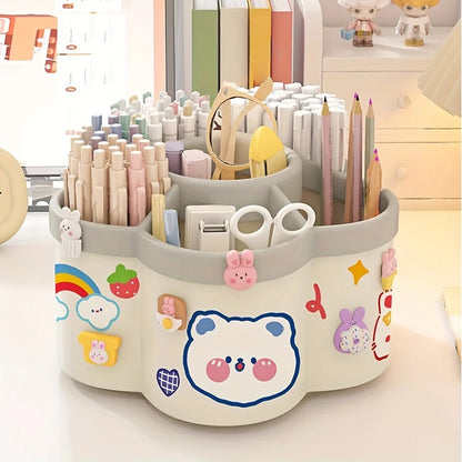 Rotating Desk Organizer - Multi-Compartment Storage Caddy for Office and Dorms - ZOOMNSTORE
