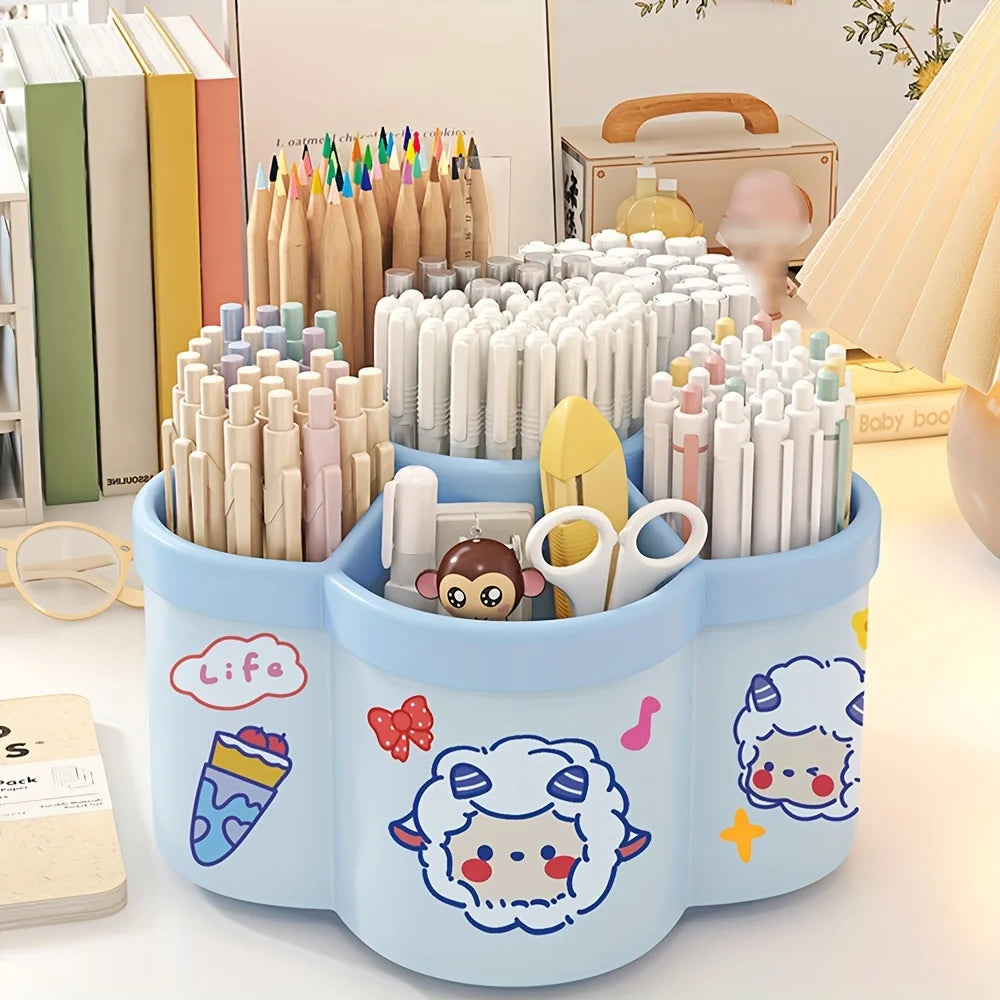 Rotating Desk Organizer - Multi-Compartment Storage Caddy for Office and Dorms - ZOOMNSTORE
