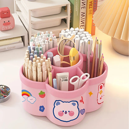 Rotating Desk Organizer - Multi-Compartment Storage Caddy for Office and Dorms - ZOOMNSTORE