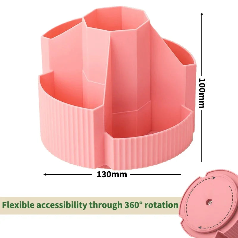 Rotating Desktop Stationery Organizer - 5 Slot Storage Box for Home Office School - ZOOMNSTORE